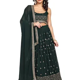 TIKODI Embroidered Semi-Stitched Lehenga & Unstitched Blouse With Dupatta-picture-28