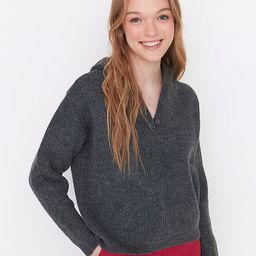 Trendyol Women Charcoal Speckled Cardigan-image-79