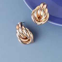 SOHI Gold Plated Contemporary Studs Earrings-47