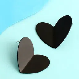 SOHI Black Gold Plated Contemporary Studs Earrings-58