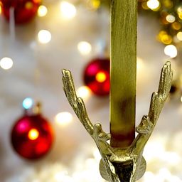 Hind Decor Golden Reindeer Horn Shape Christmas Stocking Holder-image-80