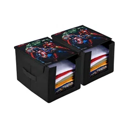 Kuber Industries Black Printed Foldable Multi-Utility Organizers-32