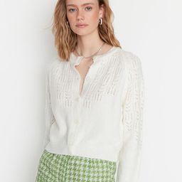 Trendyol Women Off White Cardigan-image-17