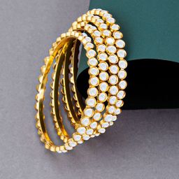 Sukkhi Set Of 4 Gold-Plated & Kundan-Studded Bangles-28
