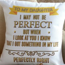 fnp White & Yellow Perfect Daughter Printed Square Pre Filled Cushion-7