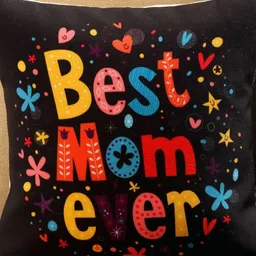 fnp Black & Red M Day Best Mom Ever Printed  Microfiber Pre-Filled Cushion-image-25
