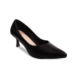 Bella Rosa Pointed Toe Textured Block Pumps-53
