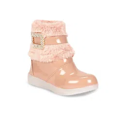 Lil Lollipop Girls Faux Fur Trim & Buckle Embellished Mid-Top Winter Boots-image-71