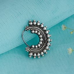 GIVA 925 Sterling Silver Oxidised Half-Moon Nose Pin-image-84