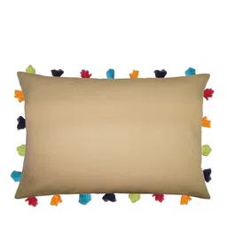 Lushomes Beige & Blue Rectangle Cushion Covers-33