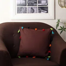 Lushomes Brown & Blue Square Cushion Covers-image-21