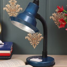 MFD HOME FURNISHING Blue & Black Colourblocked Traditional Study Lamp-19