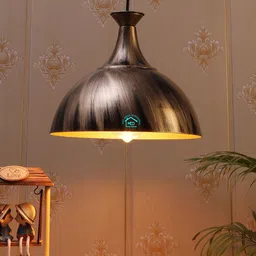 MFD HOME FURNISHING Gold-Toned Self Design Quirky Hanging Light-image-87