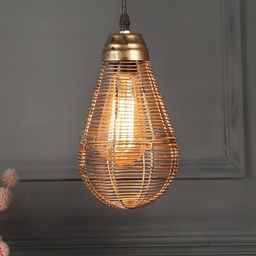 MFD HOME FURNISHING Gold-Toned Iron Contemporary Pendant Light-image-90
