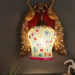 MFD HOME FURNISHING Gold-Toned & White Glass Quirky Armed Sconces-image-33