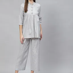 Cottinfab Women Solid Top With Palazzos-image-76