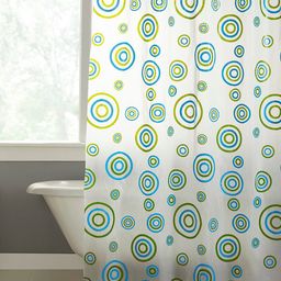 homewards White & Blue Printed Shower Curtain-18