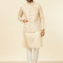 Manyavar Woven Mandarin Nehru Jacket-57