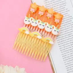 Yellow Bee Girls Orange & White Pack of 3 Comb Pin-picture-43