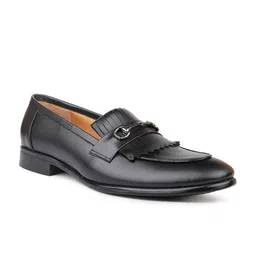 ATESBER by Inc.5 Men Textured Leather Formal Horsebit Loafers-image-13