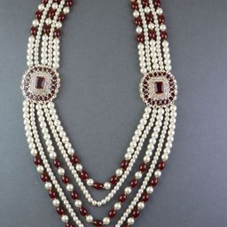 I Jewels Men Gold-Toned & Maroon 5 Layered Gold-Plated Necklace-image-45