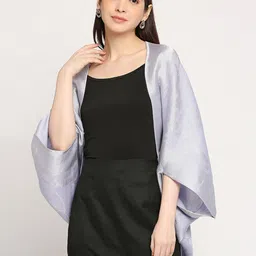 Cloth Haus India Cotton Brocade Cover-Up Open Front Shrug-45