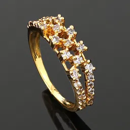 Estele Gold Plated CZ Studded Finger Ring-image-78