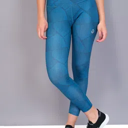 Technosport Women Printed Antimicrobial Rapid-Dry Training Tights-56