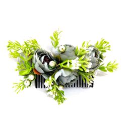 Hair Flare Women Embellished Floral Comb Pin-58