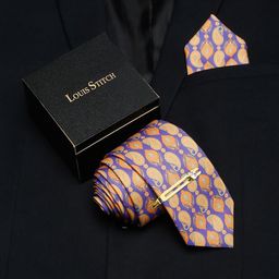 LOUIS STITCH Men Italian Silk Necktie & Pocket Square Accessory Gift Set-image-78