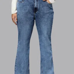 Turning Blue Women Plus Size Boot Cut ButtonFly Jeans-16