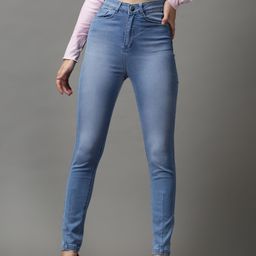 SHOWOFF Women Blue Jean Slim Fit High-Rise Light Fade Stretchable Jeans-image-72