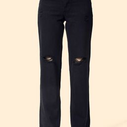 OMG CREATION Women Straight Fit High-Rise Slash Knee Stretchable Jeans-image-70
