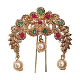 Krelin Women Gold-Toned & Red Beaded Hair Accessory-image-90