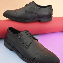 INVICTUS Men Textured Formal Derbys-image-77
