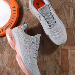 HRX by Hrithik Roshan Men Grey & Orange Mesh Non-Marking Walking Shoes-21
