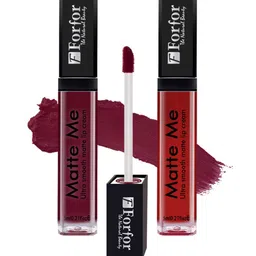 FORFOR Matte Me Long Lasting Liquid Matte Lipstick Vintage Wine 119- Angel Red 122-50