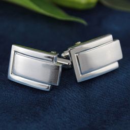Kavove Men Silver-Plated Rectangle Shape Cufflink-23