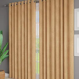 Just Home Brown Self Design 4 Pieces Door Curtains-image-53