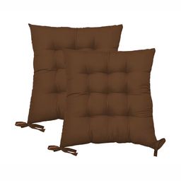 DADDY COOL 2 Pieces Brown Square Shaped Chair Pads-image-3