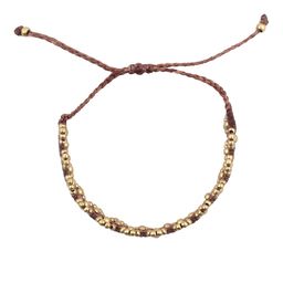 EL REGALO Brown & Gold-Toned Beaded Anklet-image-15