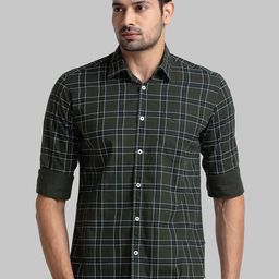 Parx Slim Fit Tartan Checked Cotton Casual Shirt-image-84