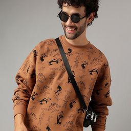 Free Authority Looney Tunes Printed Round-Neck Cotton Pullover Sweatshirt-image-97