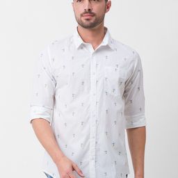 SPYKAR Men White Printed Casual Shirt-image-49
