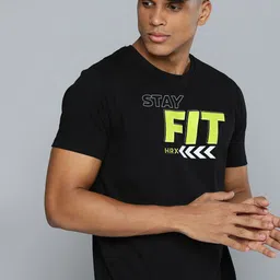HRX by Hrithik Roshan Men Typography Printed Pure Cotton T-shirt-picture-1