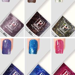 PERPAA Set Of 6 Glitter Light Flashing Sparkly Gel Nail Polish - 5ml Each-20