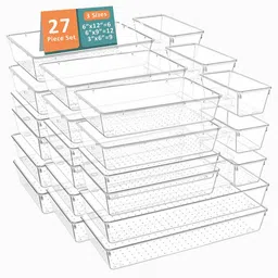 Kuber Industries Transparent Set of 6 Reusable Drawer Organiser Organisers-45