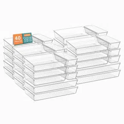 Kuber Industries Transparent 40 Pieces Reusable Drawer Organisers-17