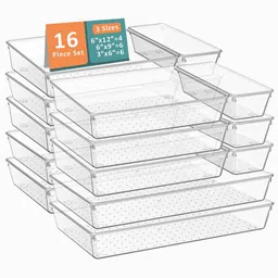 Kuber Industries Transparent Set of 6 Reusable Drawer Organiser Organisers-31