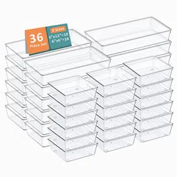 Kuber Industries Transparent Set of 6 Reusable Drawer Organiser Organisers-36